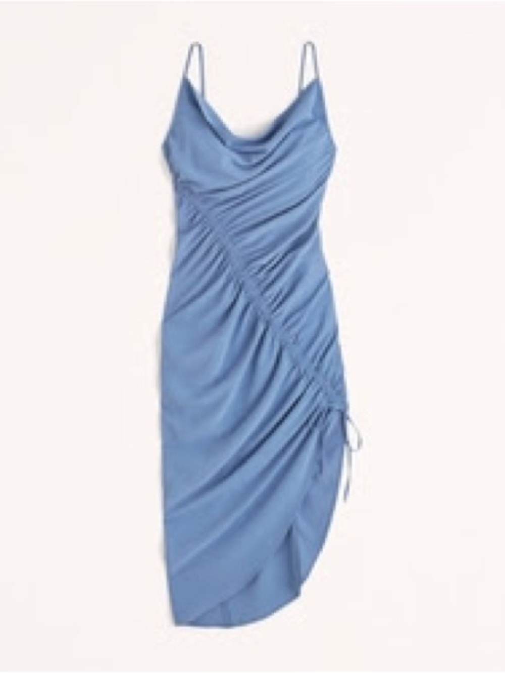Abercrombie & Fitch NEW XS (Tall) Blue Asymmetrical Cinched Midi Dress